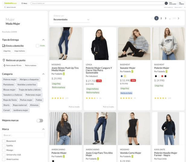 Falabella.com en tablet